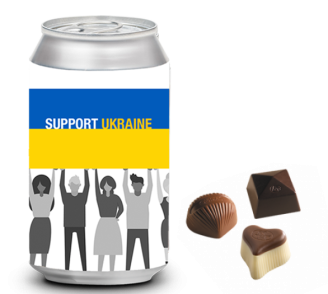 Canette Support Ukraine avec mélange de chocolats (95g)