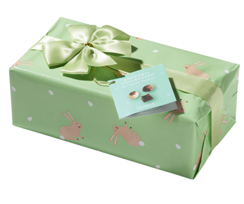 Schachtel mit Geschenkpapier und Schleife Ostern (250g)
