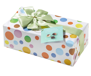 Schachtel mit Geschenkpapier und Schleife Frühling (250g)