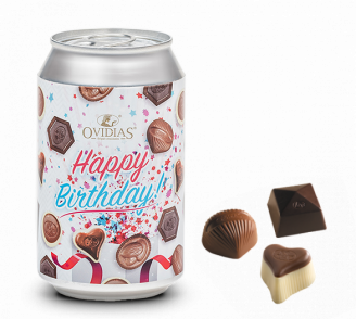 Canette Happy Birthday avec mélange de chocolats (95g)