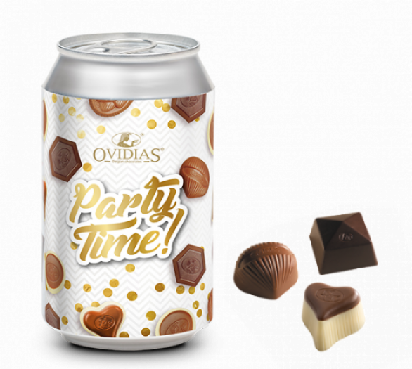 Party Time-Dose mit Pralinenmischung (95g)