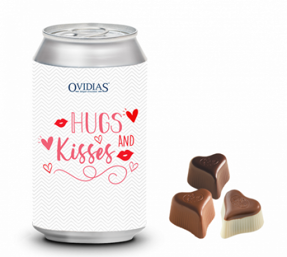 Hugs & Kisses-Dose mit Pralinenmischung (95g)