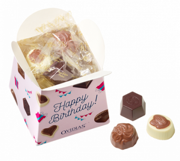 Ballotin Happy Birthday avec mélange de chocolats (200g)